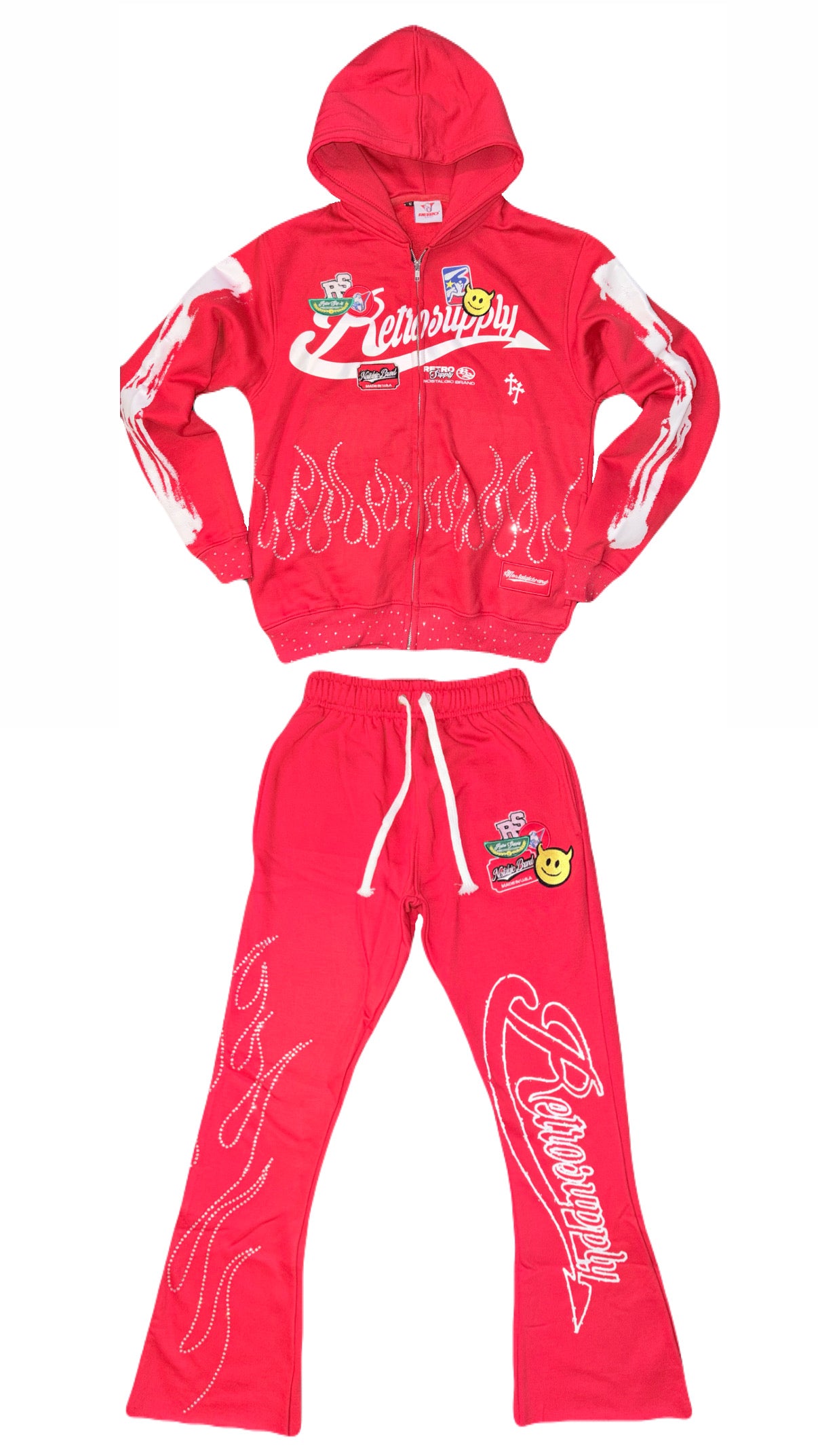 Red Nostalgia Sweat-Suit